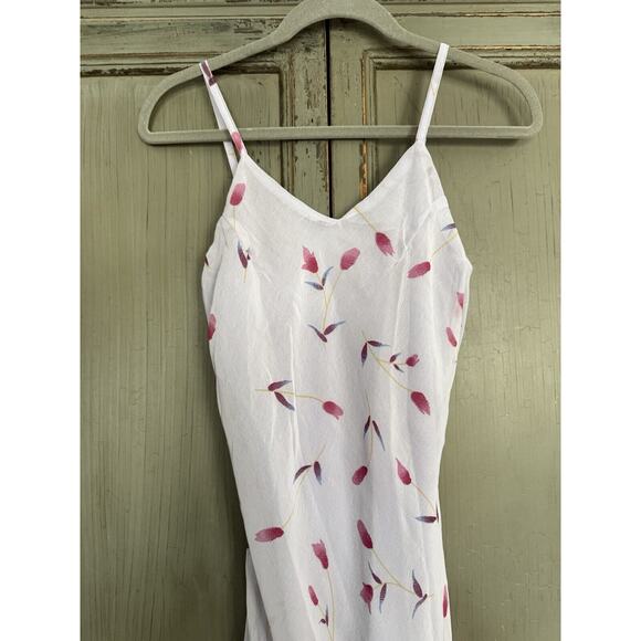 Tulips 90s Vintage Slip Purple Midi dress lavender S Flower Spring Floral Y2K - Picture 2 of 11